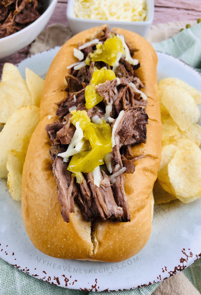 Italian Beef Crockpot Recipe - My Heavenly Recipes