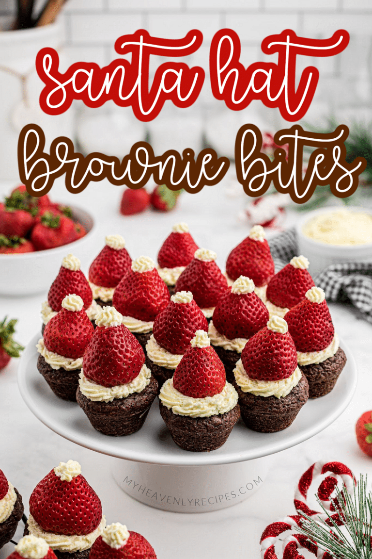 Santa Hat Brownie Bites My Heavenly Recipes