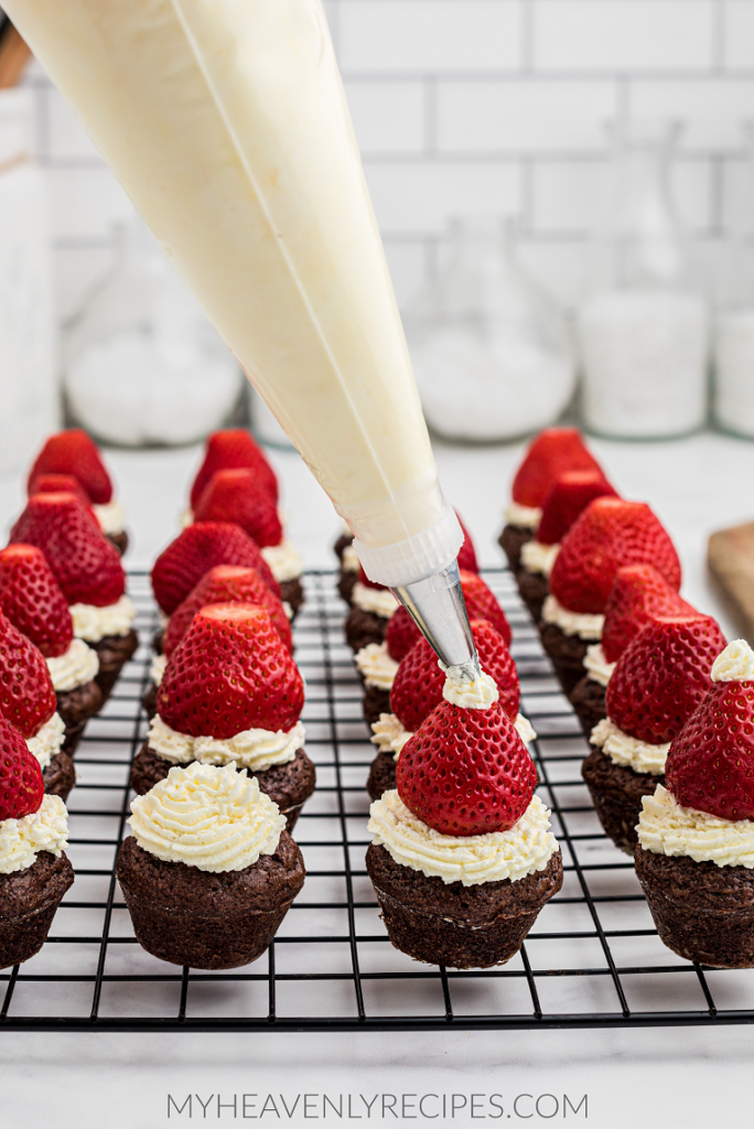 Santa Hat Brownie Bites