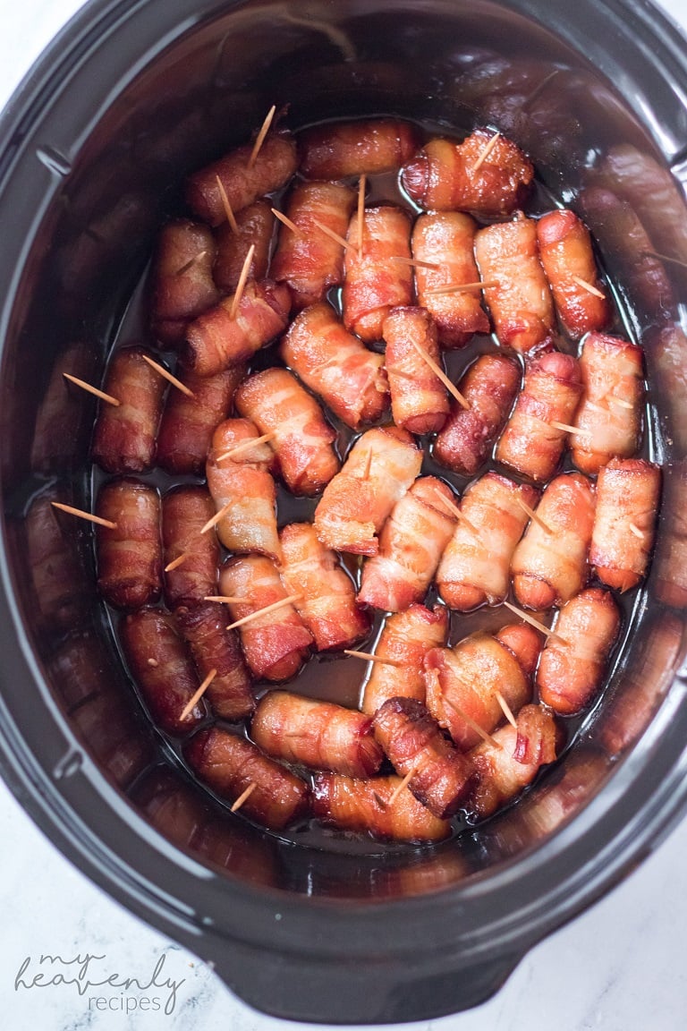 Crockpot Bacon Wrapped Smokies