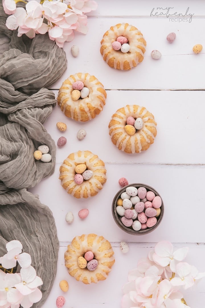 Mini Easter Bundt Cake Nests