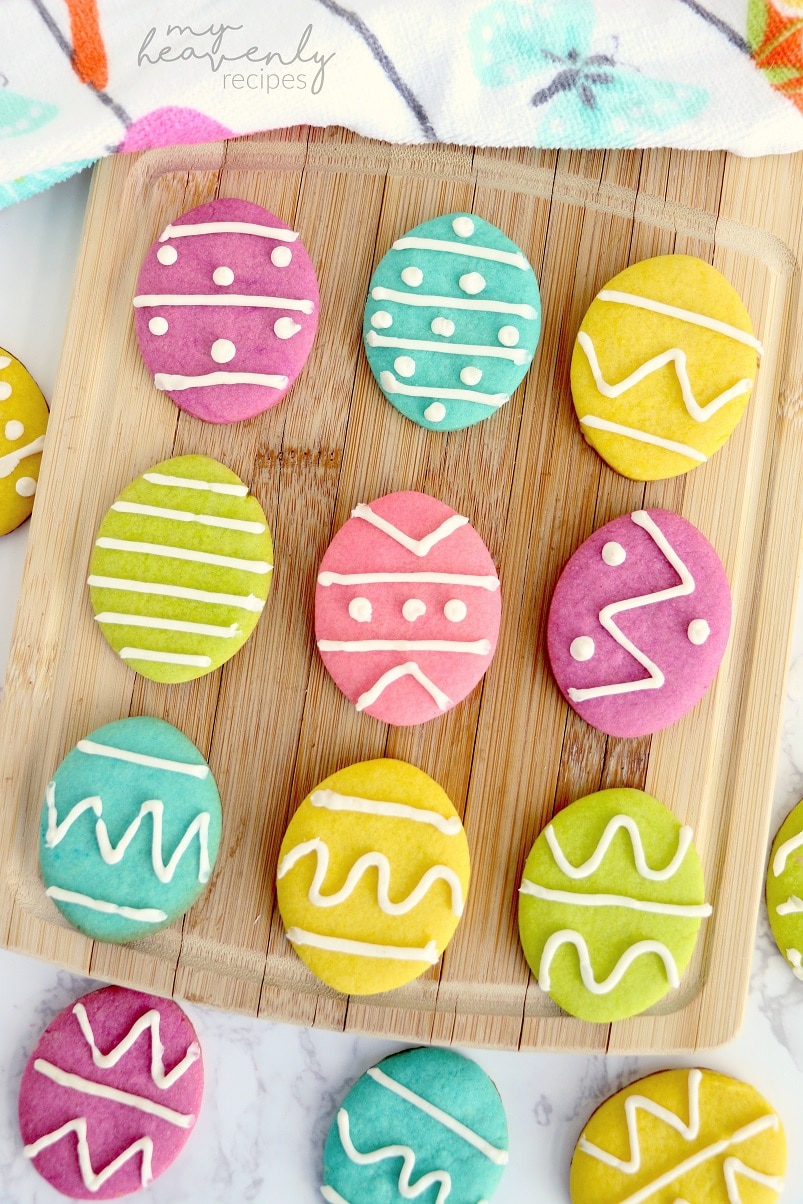 Easy Easter Egg Sugar Cookies - My Heavenly Recipes