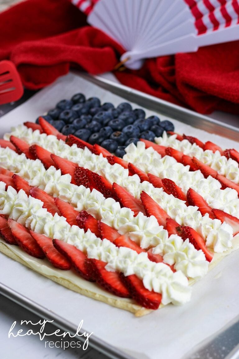 American Flag Fruit Pizza My Heavenly Recipes