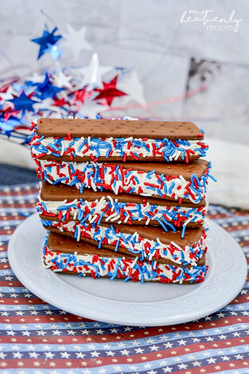 Patriotic Ice Cream Sandwiches