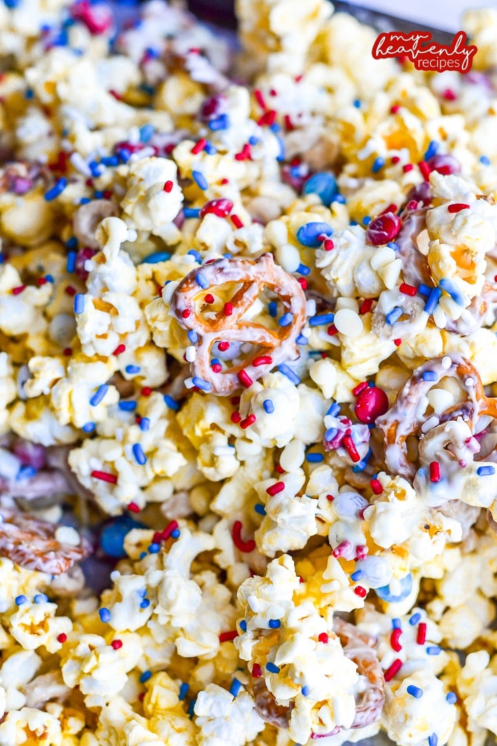 Patriotic Chocolate Covered Popcorn