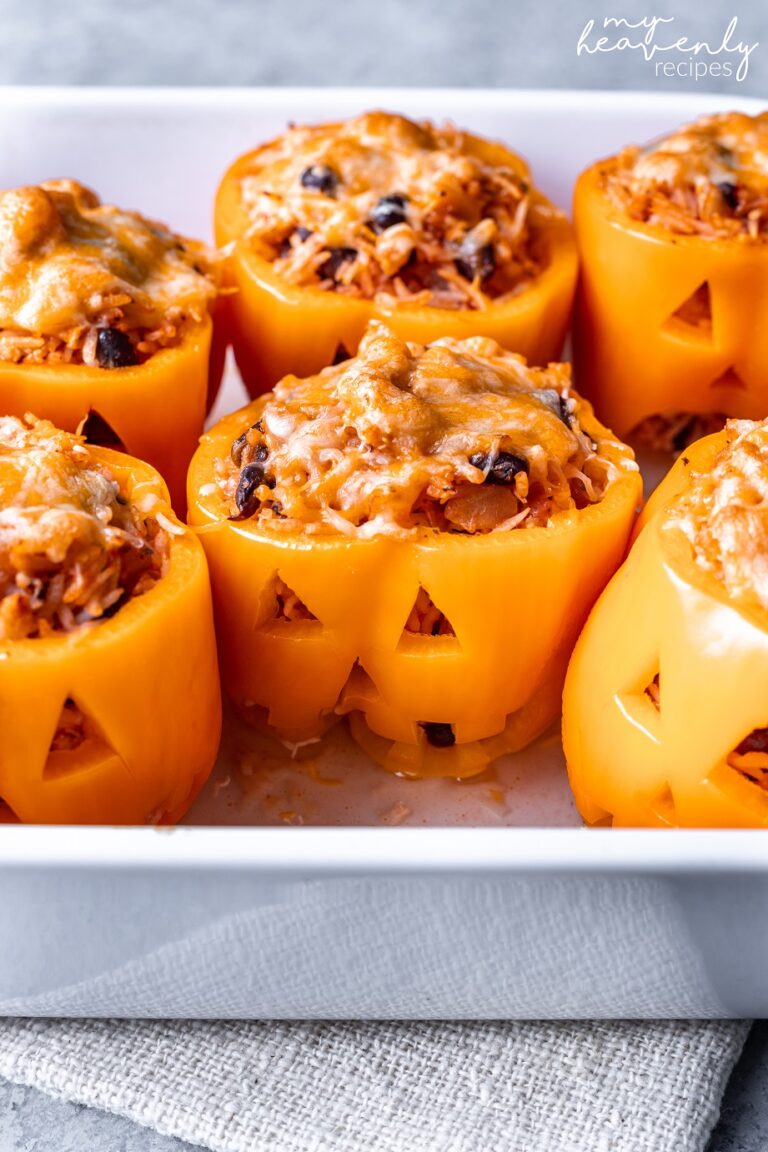 Halloween Stuffed Peppers (JackOLanterns) My Heavenly Recipes