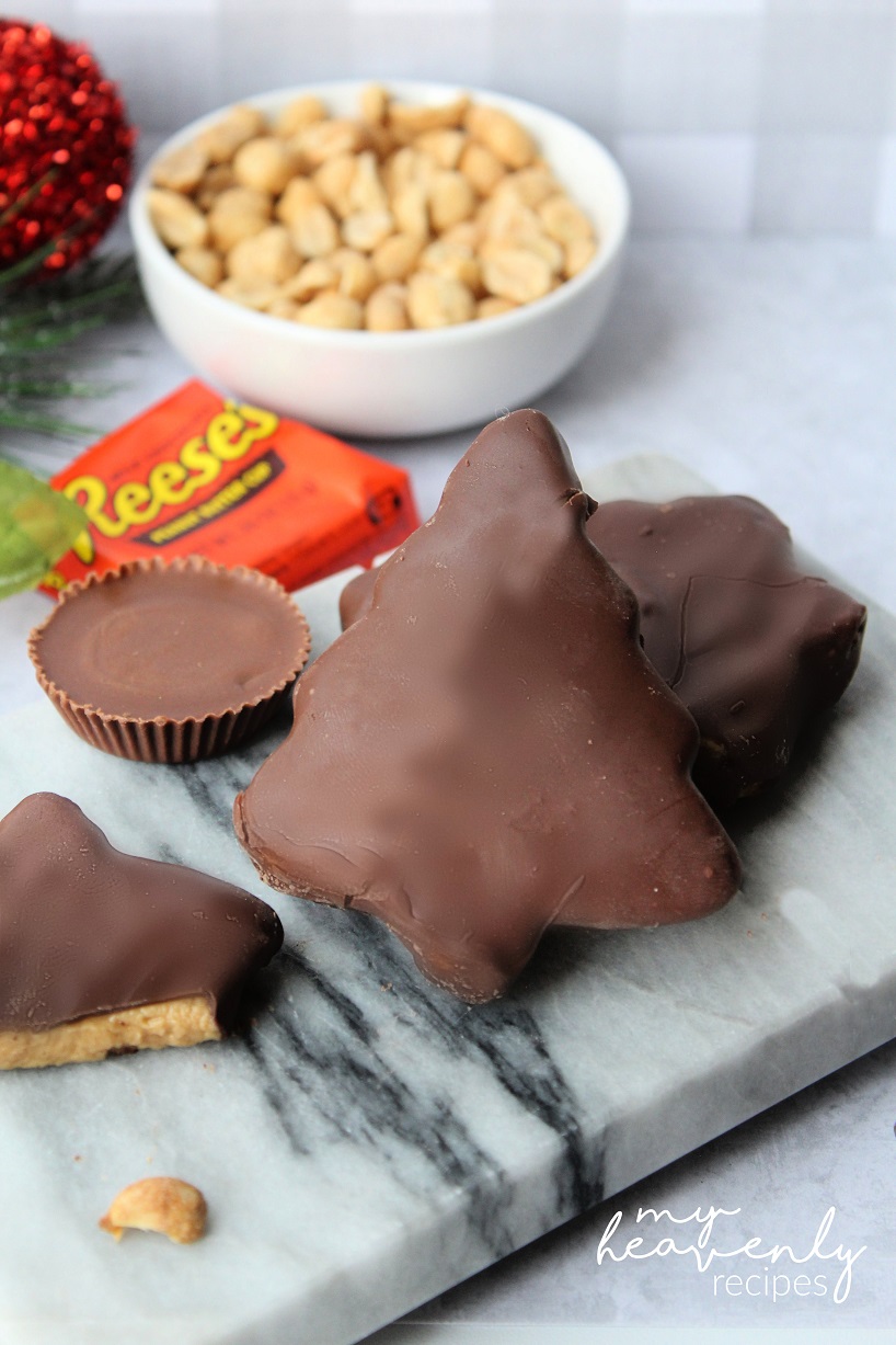 Peanut Butter Christmas Trees (Reese's Copycat) - My Heavenly Recipes