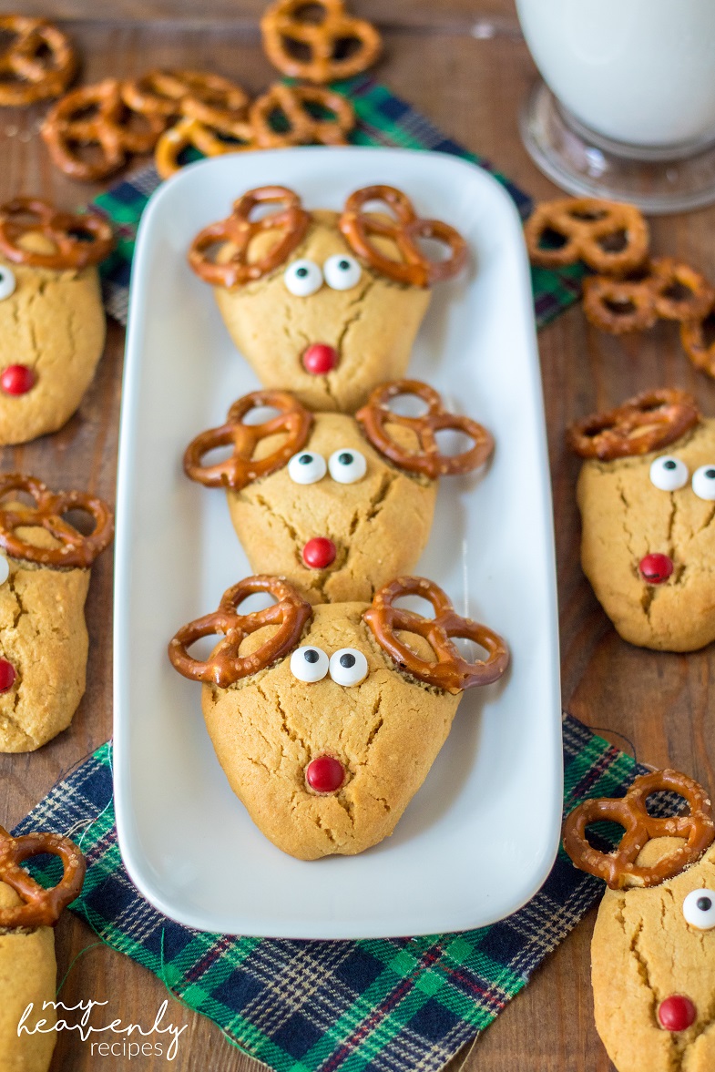 Peanut Butter Reindeer Cookies - My Heavenly Recipes