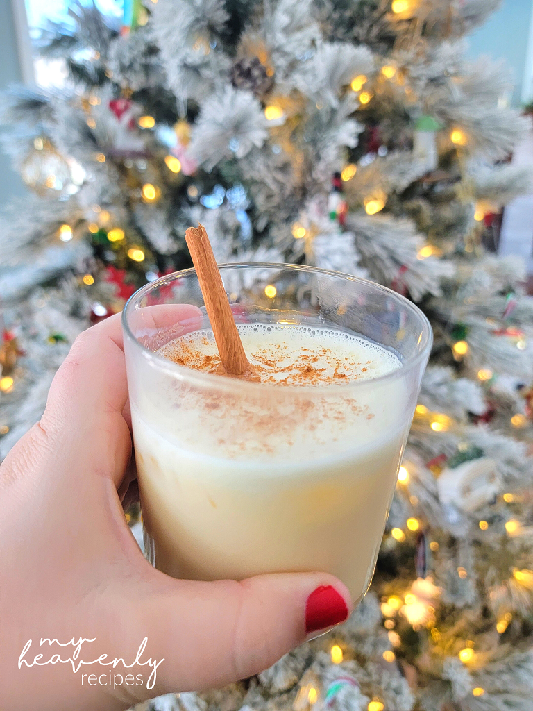 Festive Christmas Bourbon Eggnog - Dish 'n' the Kitchen