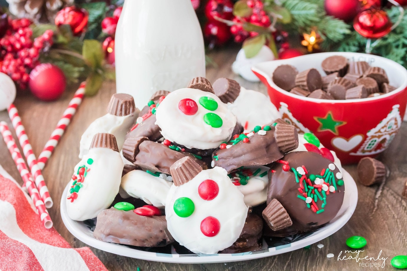 Chocolate Covered Ritz Peanut Butter Ornaments