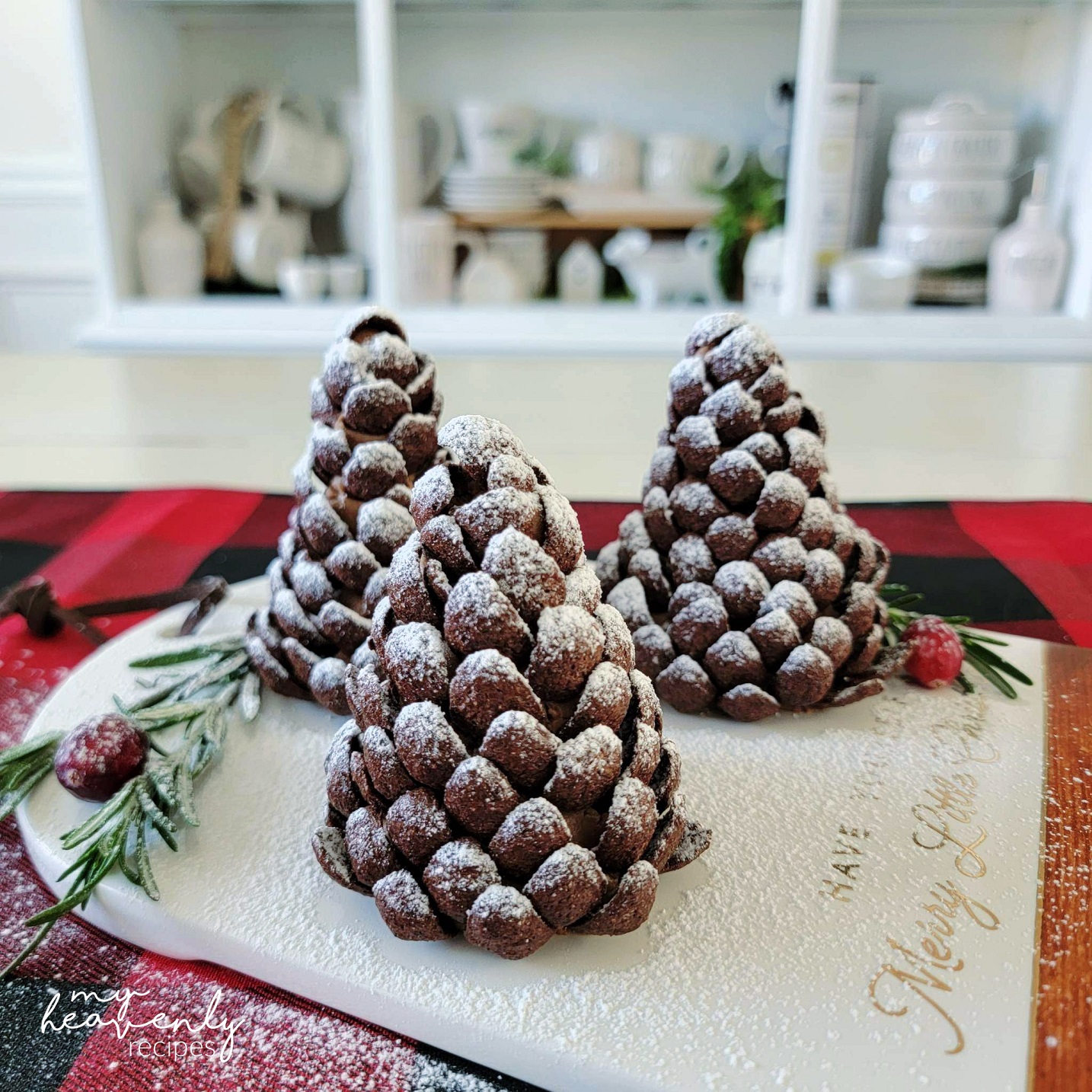 Snowy Chocolate Pinecones