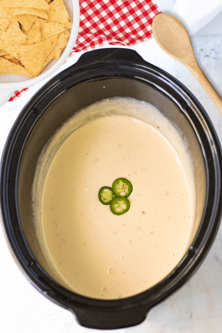 Easy Crock Pot White Queso Dip • MidgetMomma