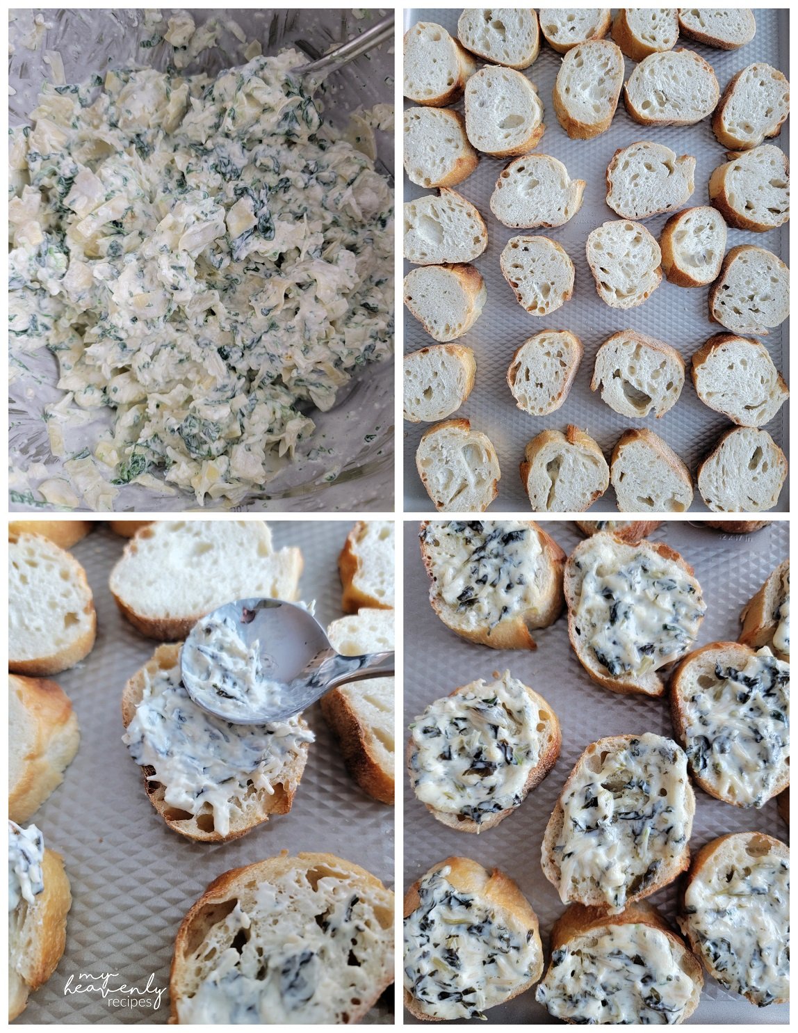 Spinach Artichoke Baguette Bites My Heavenly Recipes