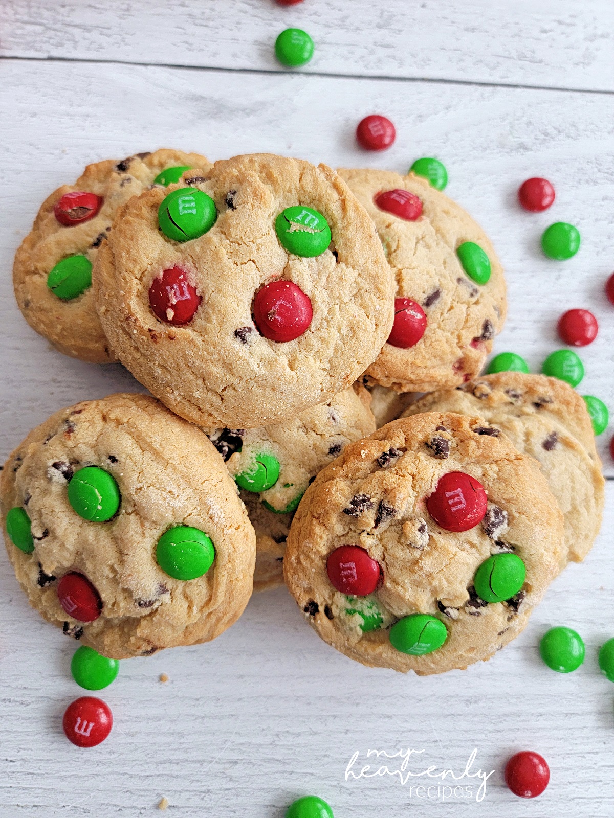 Christmas M&M Cookies Recipe - My Heavenly Recipes