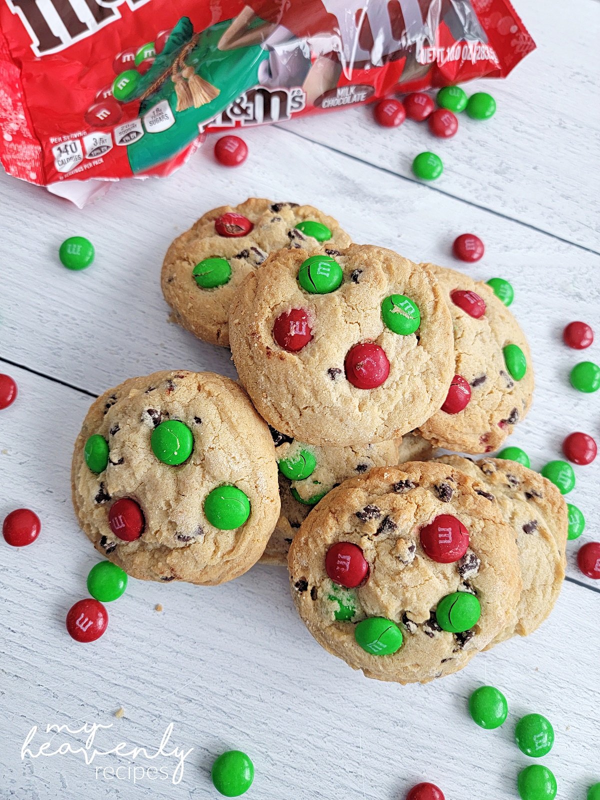 Christmas M&M Cookies Recipe - My Heavenly Recipes
