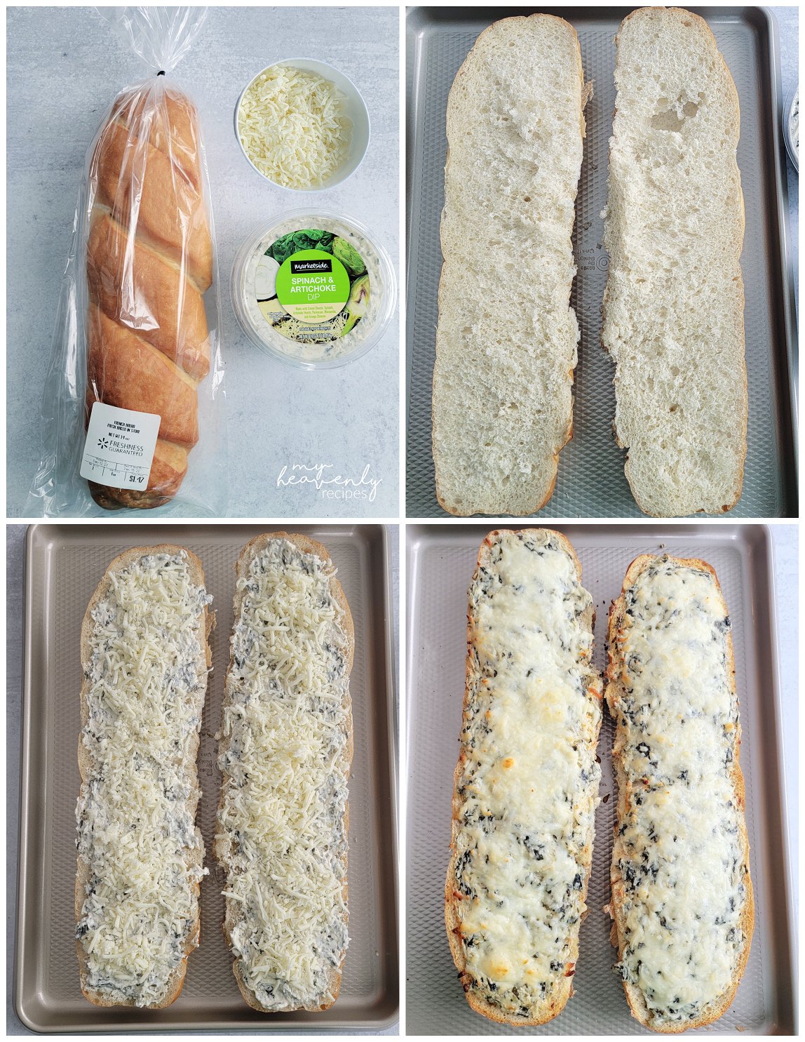 Lazy Spinach Artichoke Bread Appetizer My Heavenly Recipes