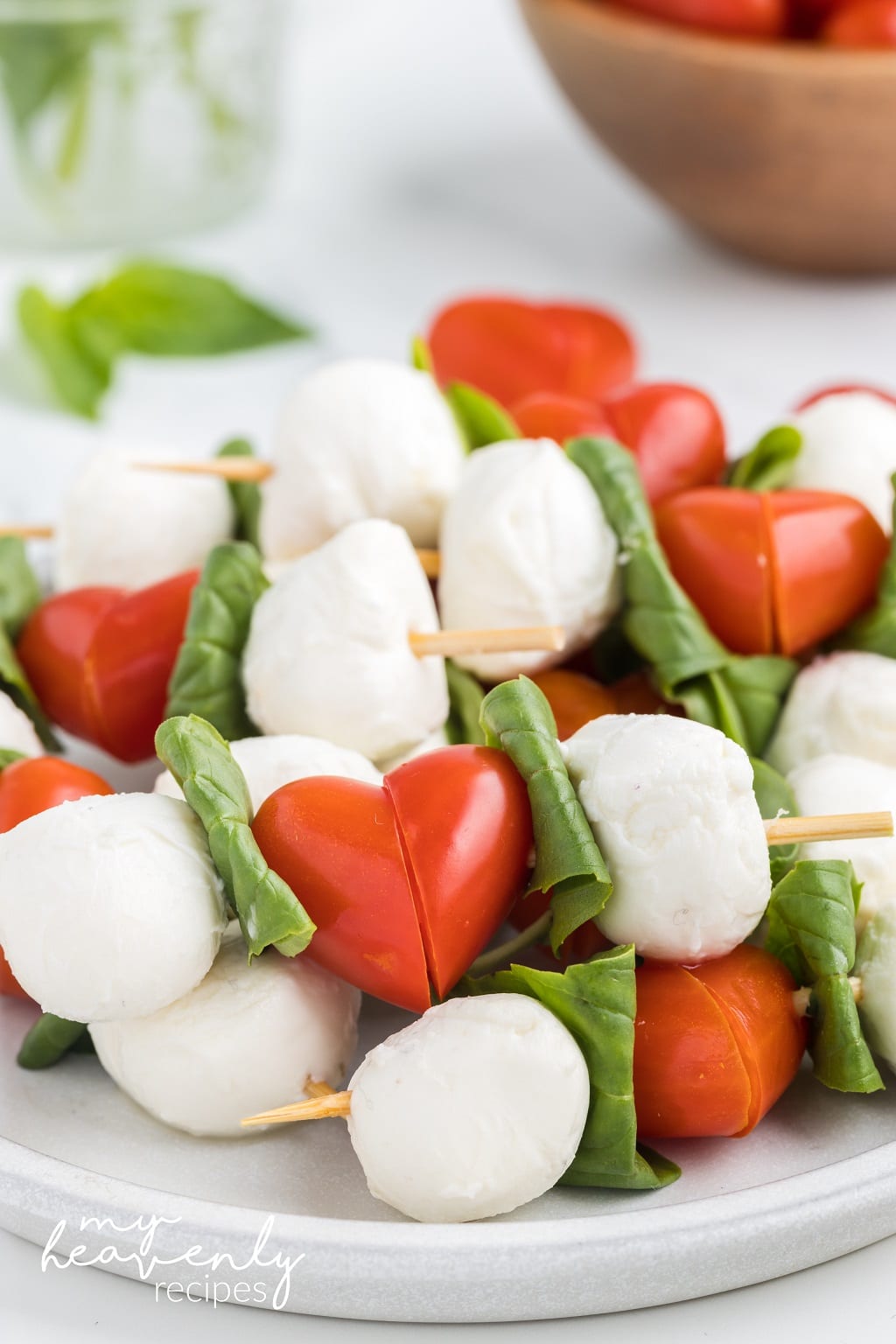 Heart Caprese Skewers for Valentine’s Day
