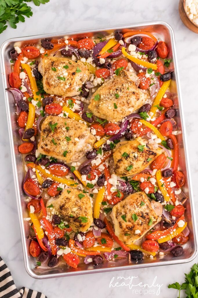 Greek Chicken Sheet Pan Dinner - My Heavenly Recipes