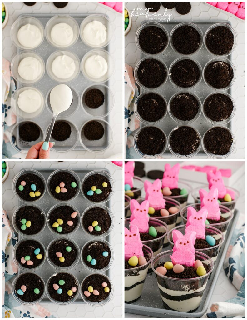 Easter Bunny Dirt Cups Recipe • MidgetMomma