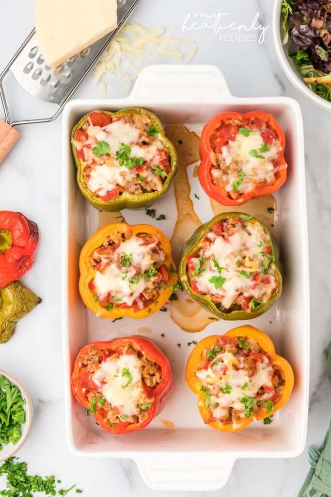 Ground Turkey Stuffed Peppers - My Heavenly Recipes