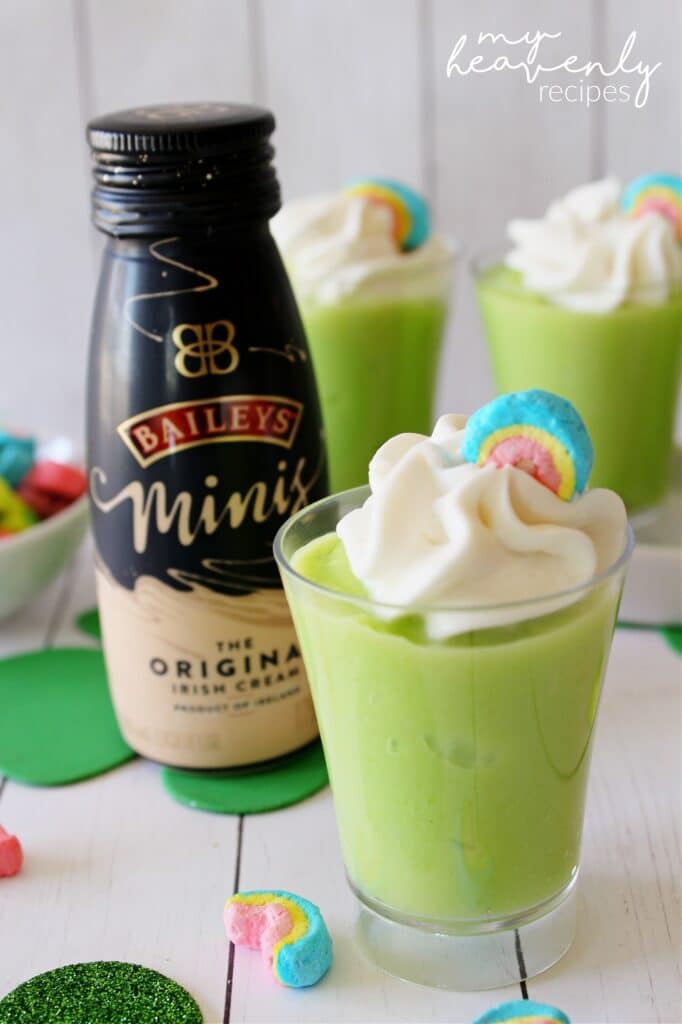 St. Patrick's Day Pudding Shots - My Heavenly Recipes