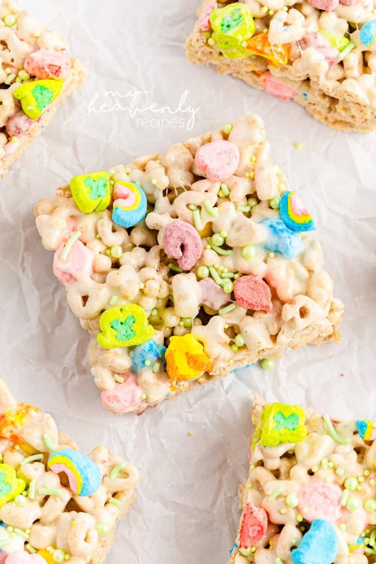 Lucky Charms Rice Krispie Treats - My Heavenly Recipes