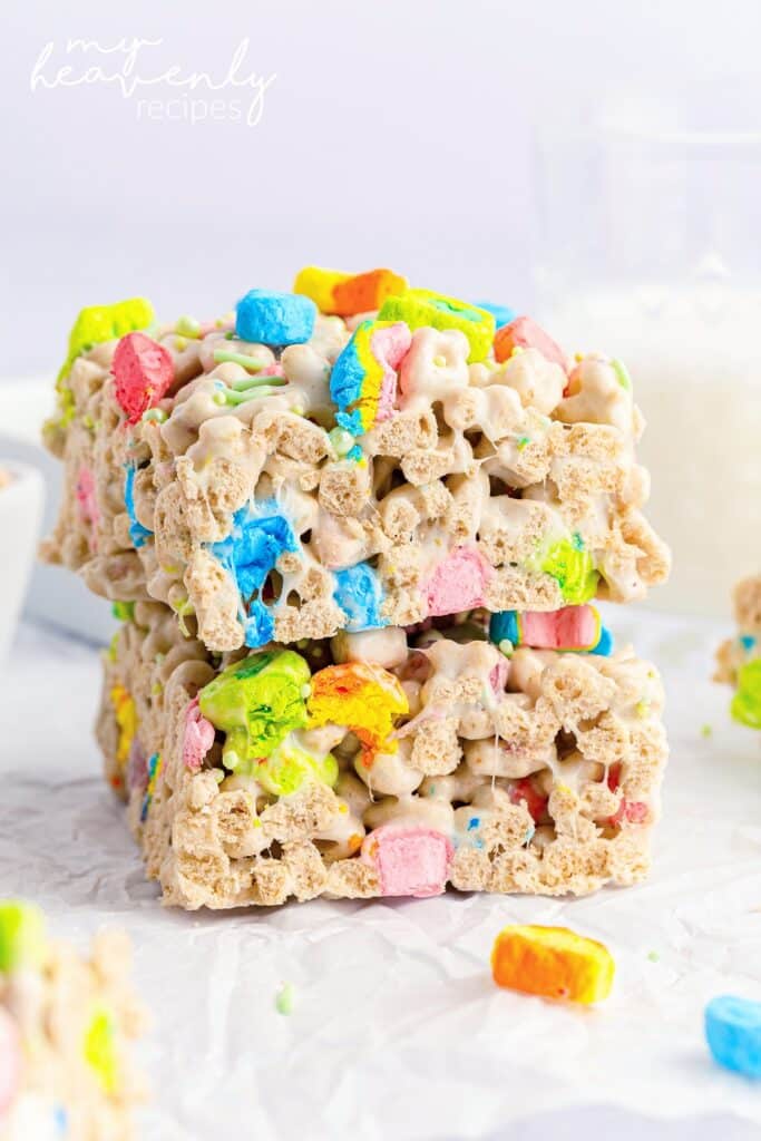 Lucky Charms Rice Krispie Treats - My Heavenly Recipes