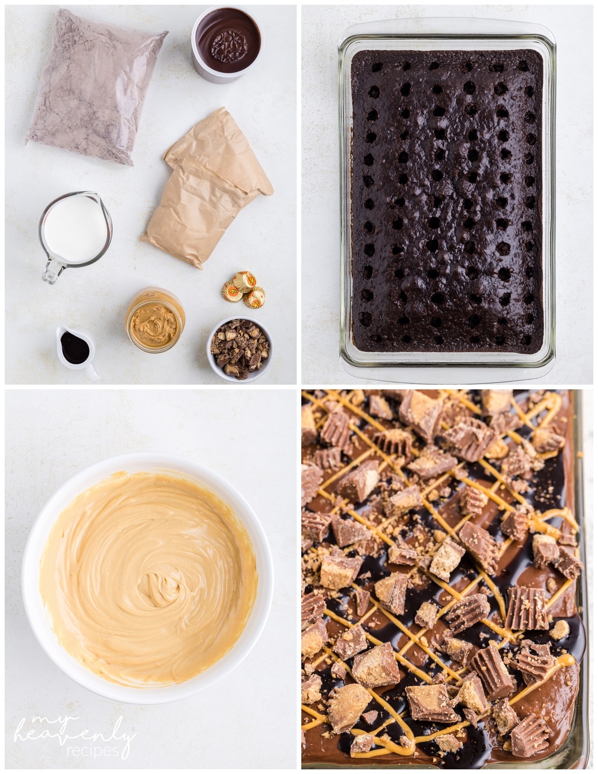 Chocolate Peanut Butter Poke Cake Recipe My Heavenly Recipes