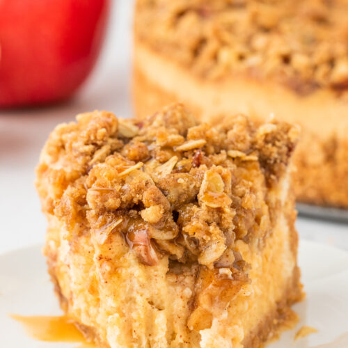 Apple Crumble Cheesecake - My Heavenly Recipes