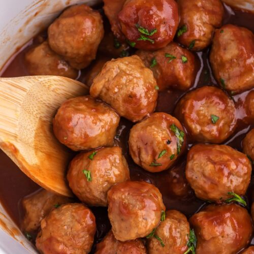 Crockpot Cranberry Meatballs Recipe - My Heavenly Recipes