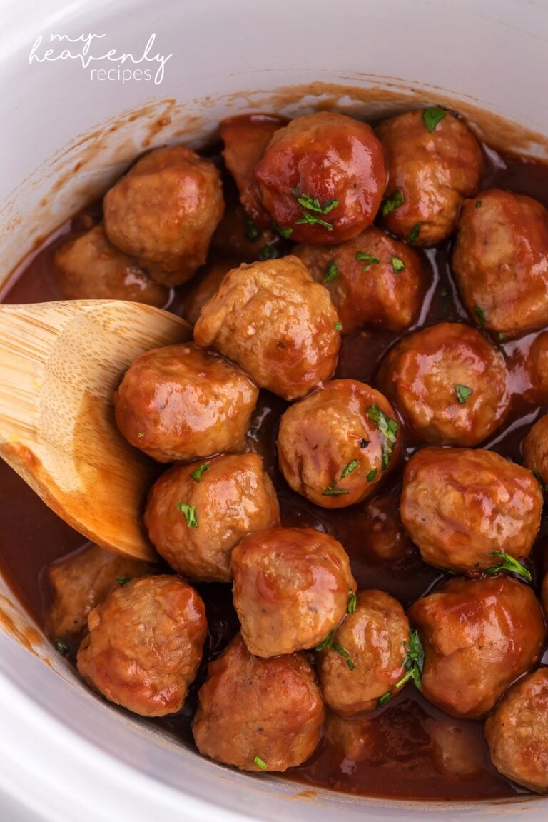Crockpot Cranberry Meatballs Recipe - My Heavenly Recipes