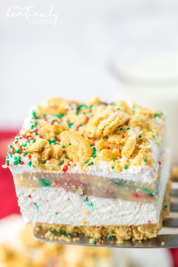 Christmas Cookie Lasagna Dessert - My Heavenly Recipes