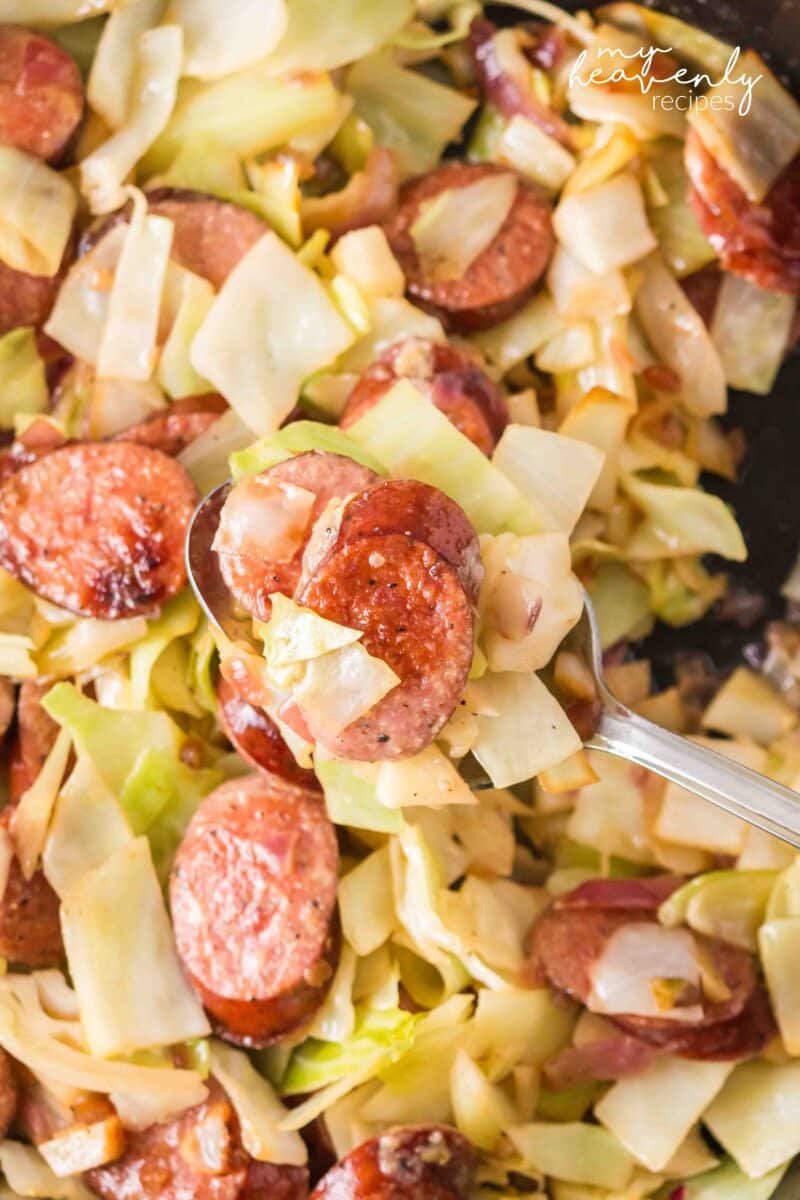 Kielbasa And Cabbage Skillet Recipe My Heavenly Recipes   Kielbasa Cabbage Skillet Recipe 800x1200 