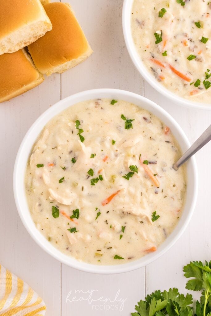 Creamy Chicken and Wild Rice Soup – Mother Thyme