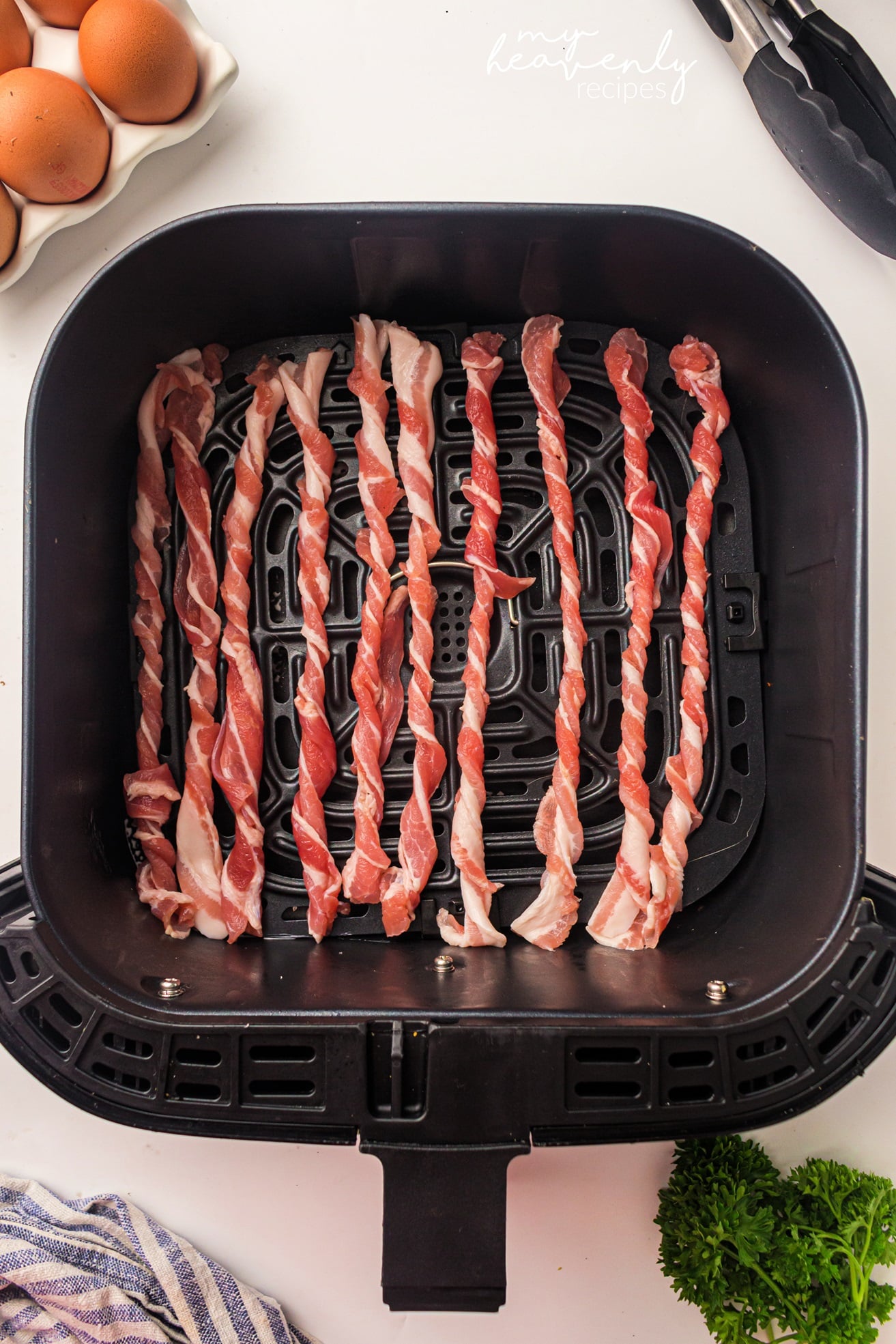Air Fryer Twisted Bacon My Heavenly Recipes