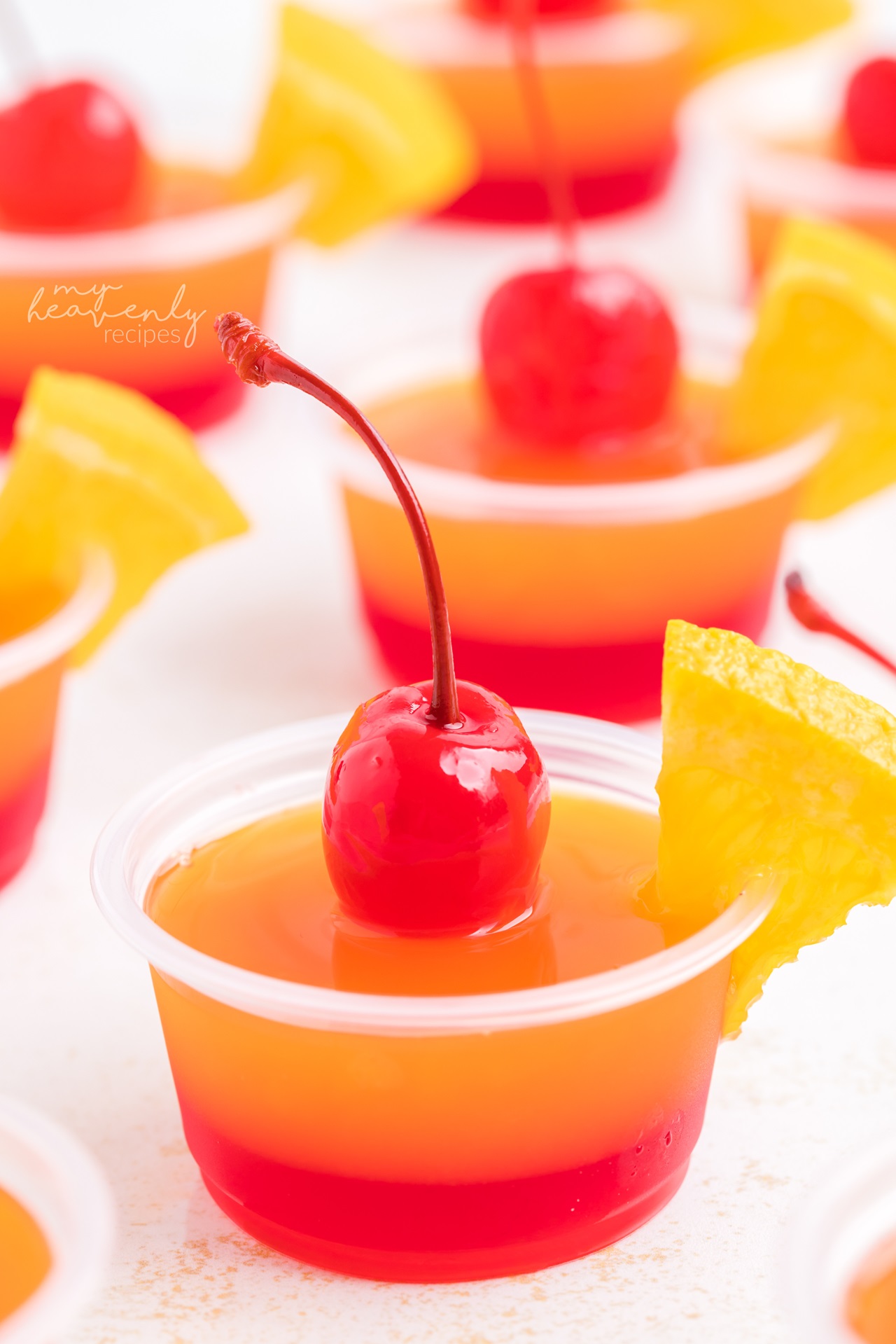 Tequila Sunrise Jello Shots - My Heavenly Recipes